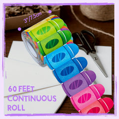 60 Ft Vibrant Crayon Die Cut Rolled Border Sticker Back to School Decoration