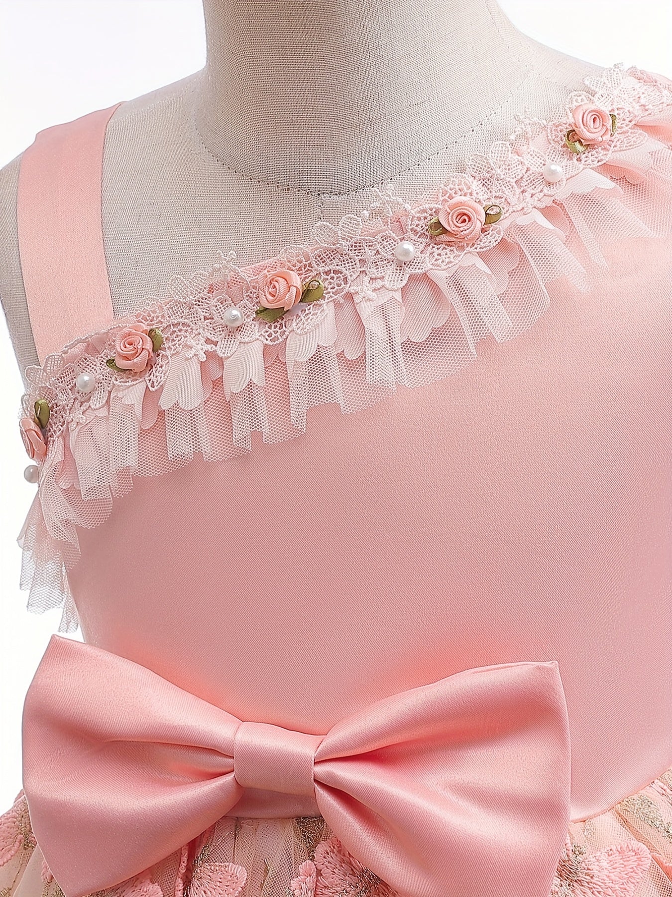 Floral Butterfly Embroidered Dress with Tulle Skirt