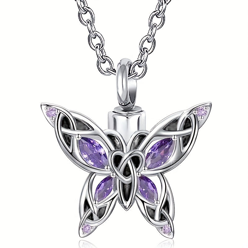 Butterfly Urn Necklace for Dog Ashes Memorial Jewelry Pendant