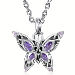 Butterfly Urn Necklace for Dog Ashes Memorial Jewelry Pendant