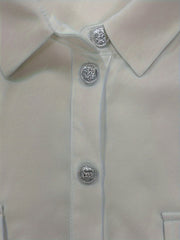  Lantern Sleeve Button Up Blouse