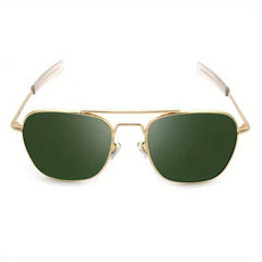 Men's Metal Frame Sunglasses with Tempered Glass Lenses