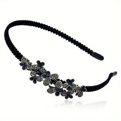 Crystal Flower Hair Band Head Jewelry Rhinestone Non Slip Hair Hoop