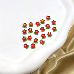20 Red Small Flower Nail Art Jewelry Paste