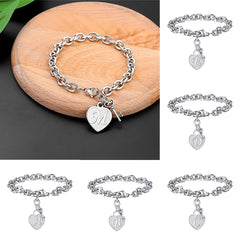 Men's Hip Hop Heart Key Charm Bracelet