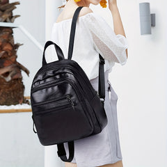 Minimalist Solid Backpack Zipper Storage Bag For School