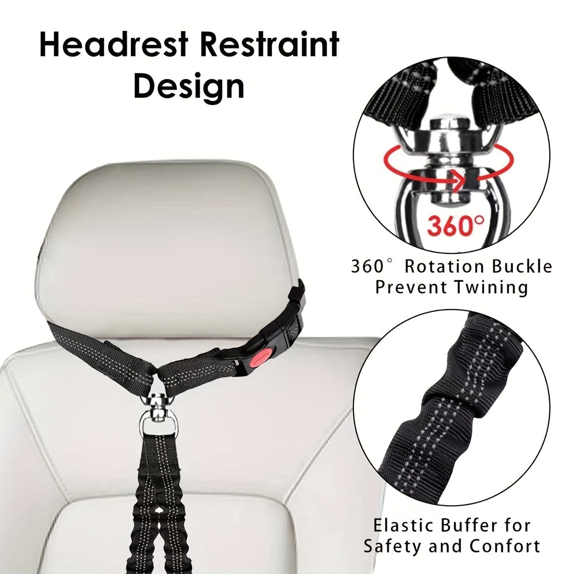 Adjustable Double Dog Seat Belt for Safe Car Travel