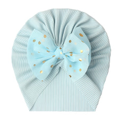 Polka Dot Print Bow Head Wrap Hat for Baby Girls & Boys