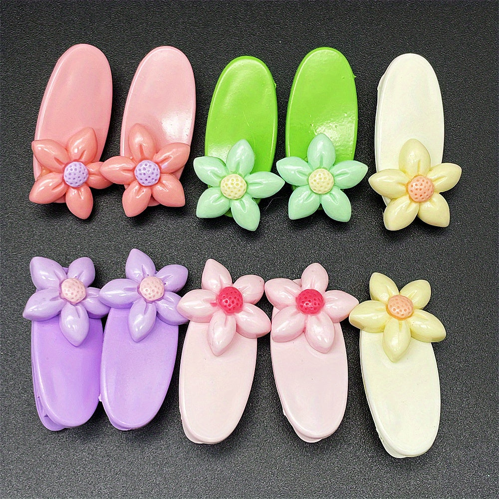 10pcs Flower Hair Clip Barrette Y2K Hair Slides Non Slip Accessory