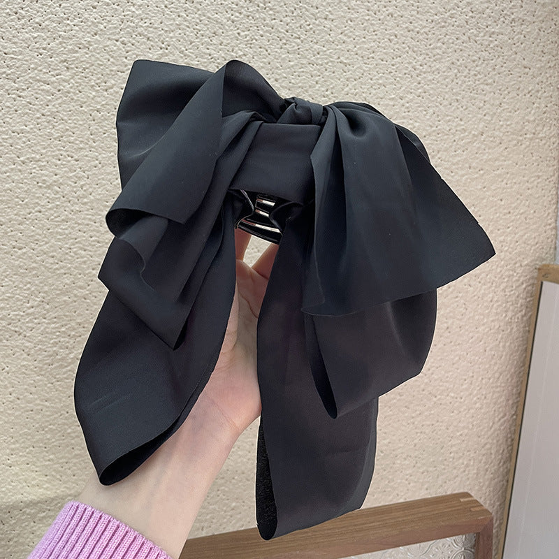 Streamer Ribbon Big Bow Hair Clip French Solid Party Hair Clip
