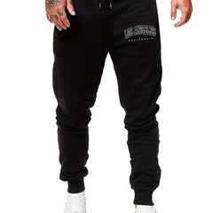 LA CA Casual Graphic Drawstring Joggers Men's Sweatpants