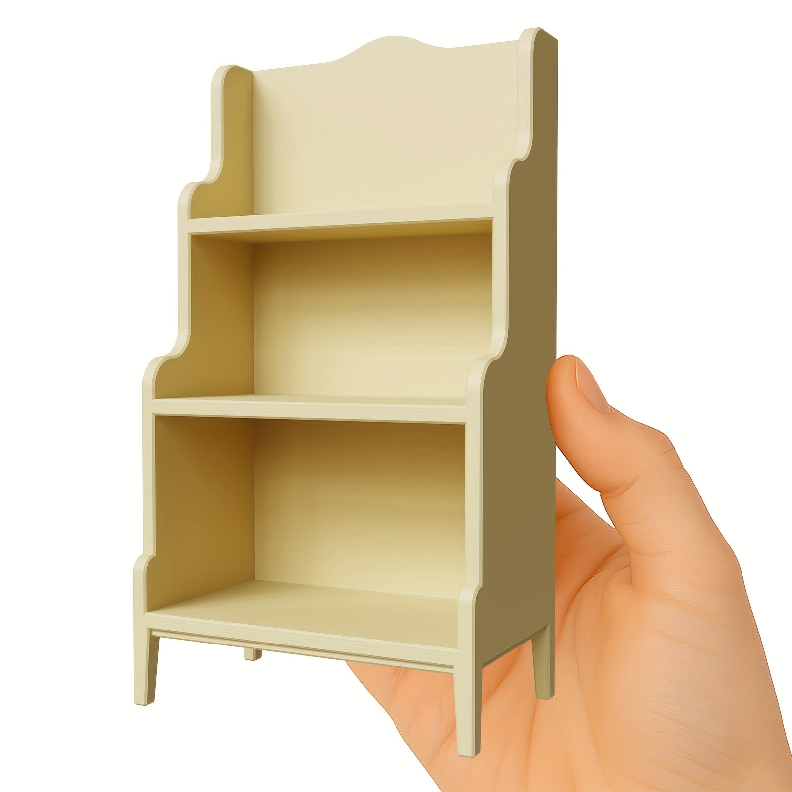 3 Tier Bookshelf Dollhouse Bookcase 1 12 Scale & Khaki Plastic Shelf
