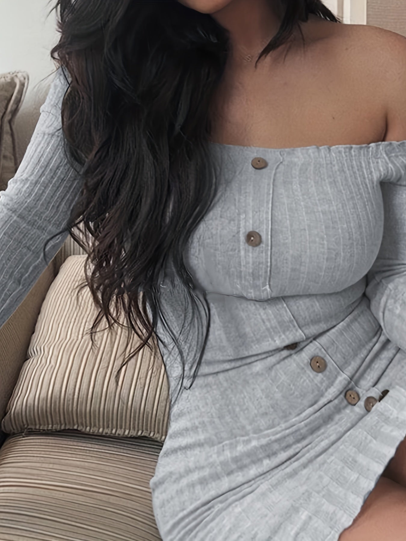  Sexy Dress Women's Off Shoulder Bodycon Midi Dress