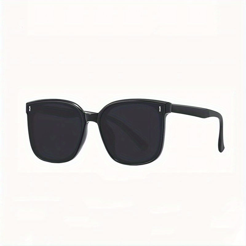 Square Frame Foldable Sunglasses Solid Glasses Rivet Decor UV400