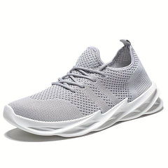 Men's Breathable Lace Up Knitted Blade Sneakers