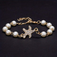 Y2K Faux Pearls Beaded Chain Bracelet for Women