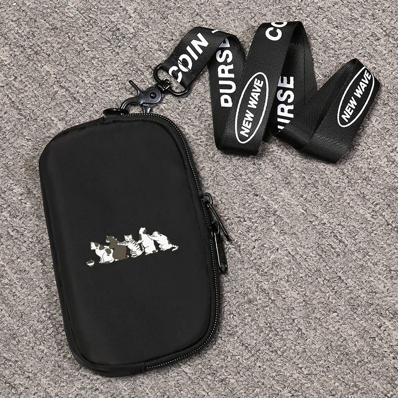 Japanese Cat Pattern Chest Bag Casual Men's Small Phone Bag