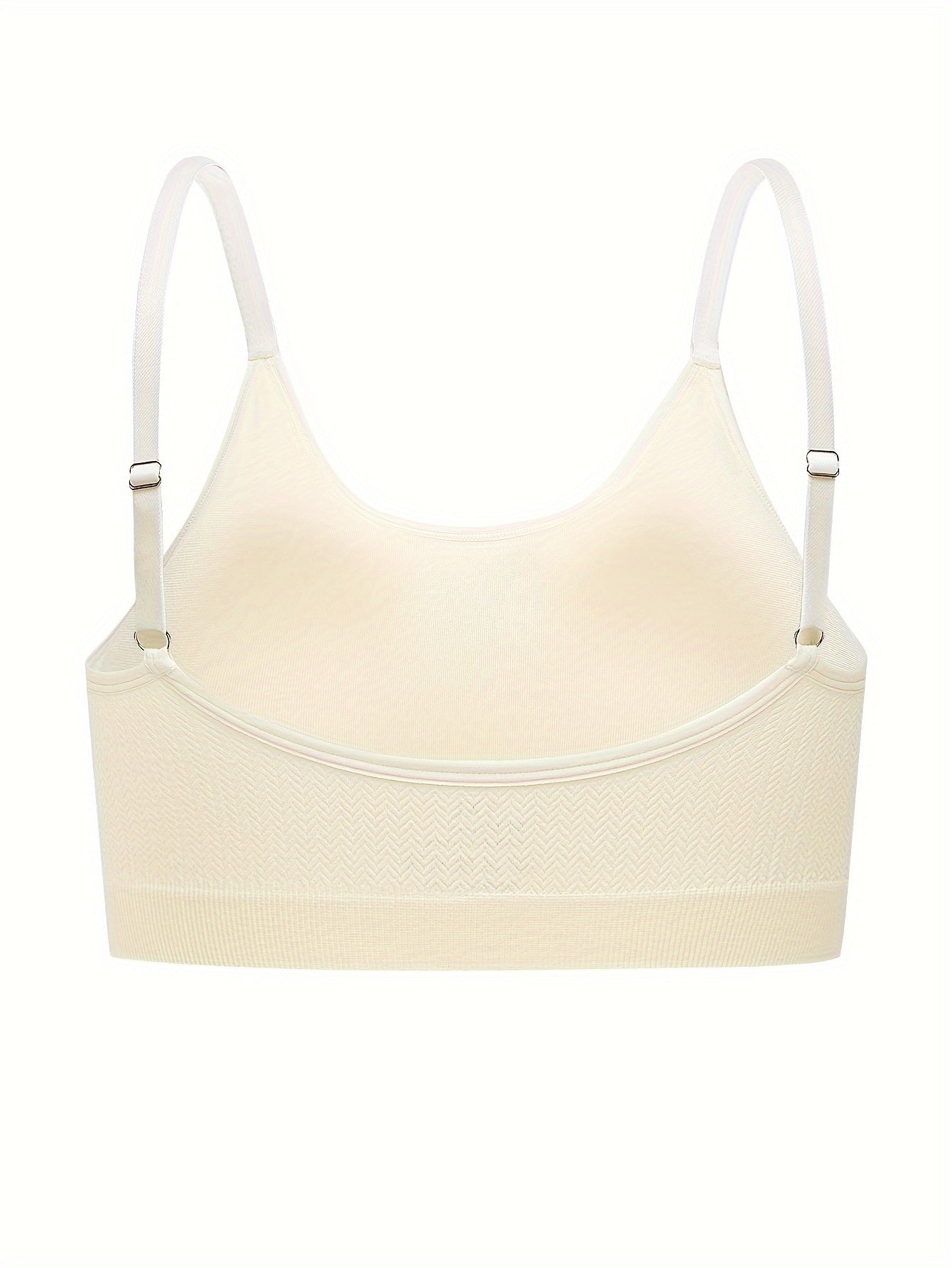  Women's Solid Jacquard V Neck Seamless High Stretch Bra