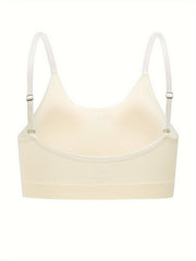 Women's Solid Jacquard V Neck Seamless High Stretch Bra