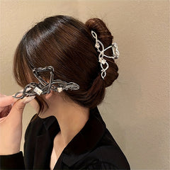 Twisted Hair Claw Rhinestone Zircon Shark Claw Ponytail Holder Hair Accessory