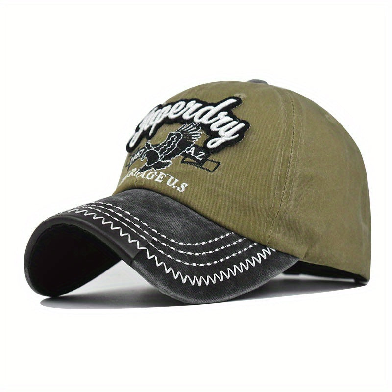 Eagle Embroidered Baseball Cap Vintage Letters Sun Hat