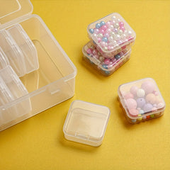 Clear Storage Box with Hinged Lid & 15 Rectangular Boxes