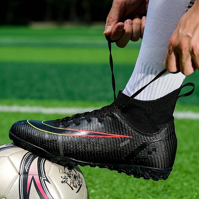 Men's High Top Turf Football Boots - Outdoor Professional Soccer Cleats