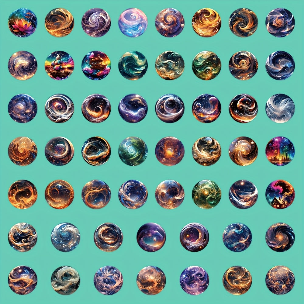 52pcs Colorful Magic Ball Stickers for Phone Cases Notebooks Luggage