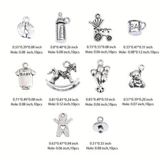 100Pcs Newborn Baby Charms for Jewelry Making DIY