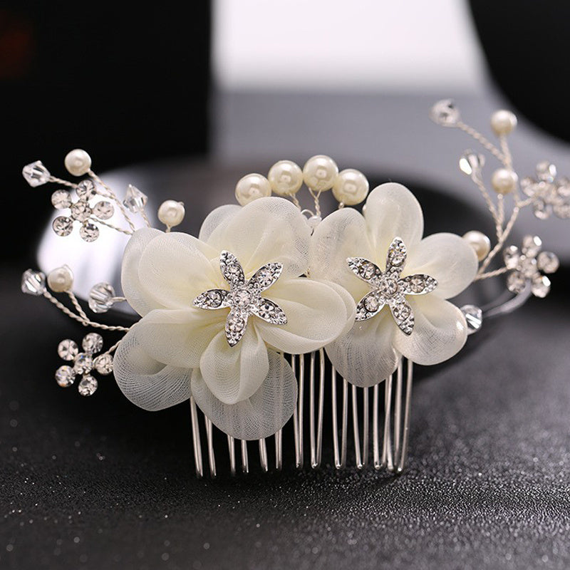Bridal Hairbrush Photo Studio Decoration Silk Flower Headdress
