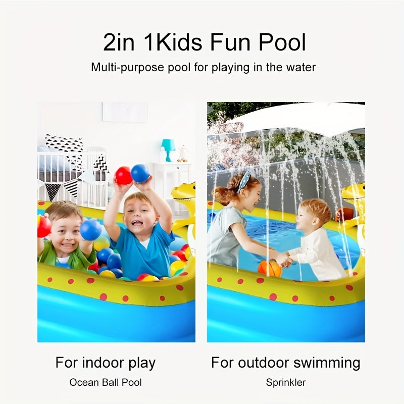 Inflatable Dinosaur Water Spray Swimming Pool Indoor/Outdoor
