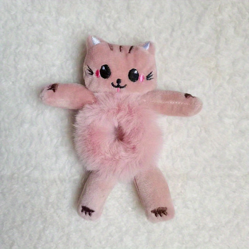 Velvet Hair Scrunchies Elastic Rubber Bands Plush Animal Ponytail Hair Accessori