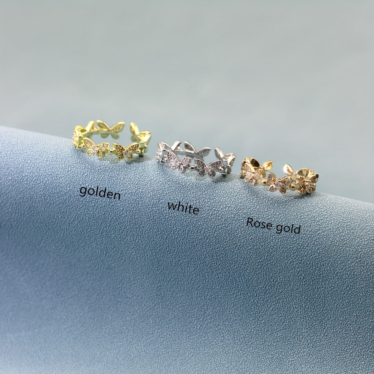 Butterfly Zircon Ring Inlaid Zircon Ring Female Opening Adjustable
