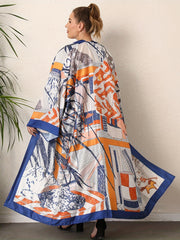  Boho Kimono Women's Plus Graphic Print Long Sleeve
