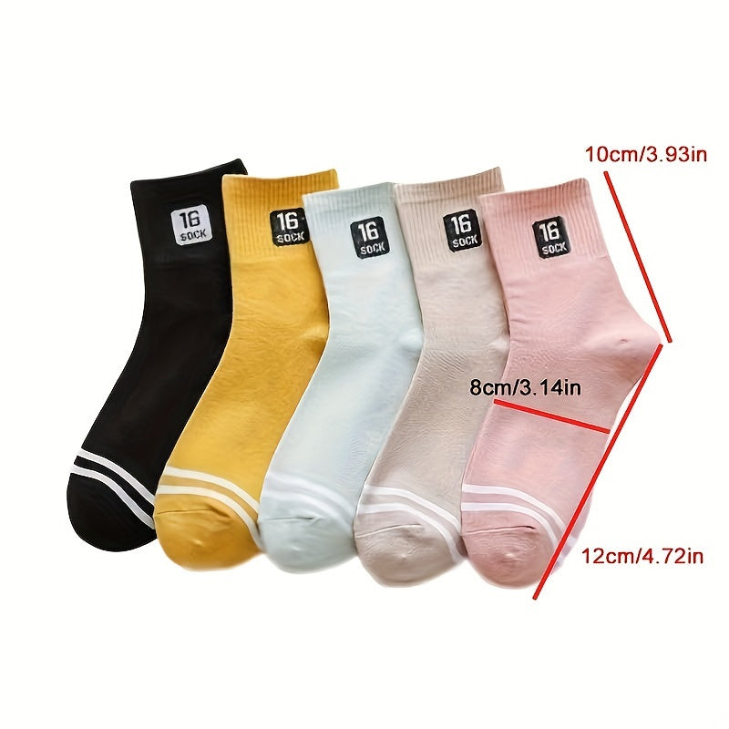 Cartoon Bear Print Socks - Comfy & Breathable Women's Mid Tube Stockings