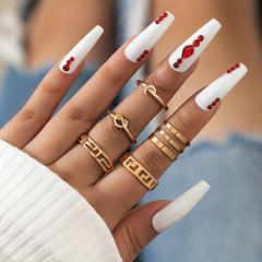 Moon & Star Stackable Ring Set 5 Pcs Vintage Style