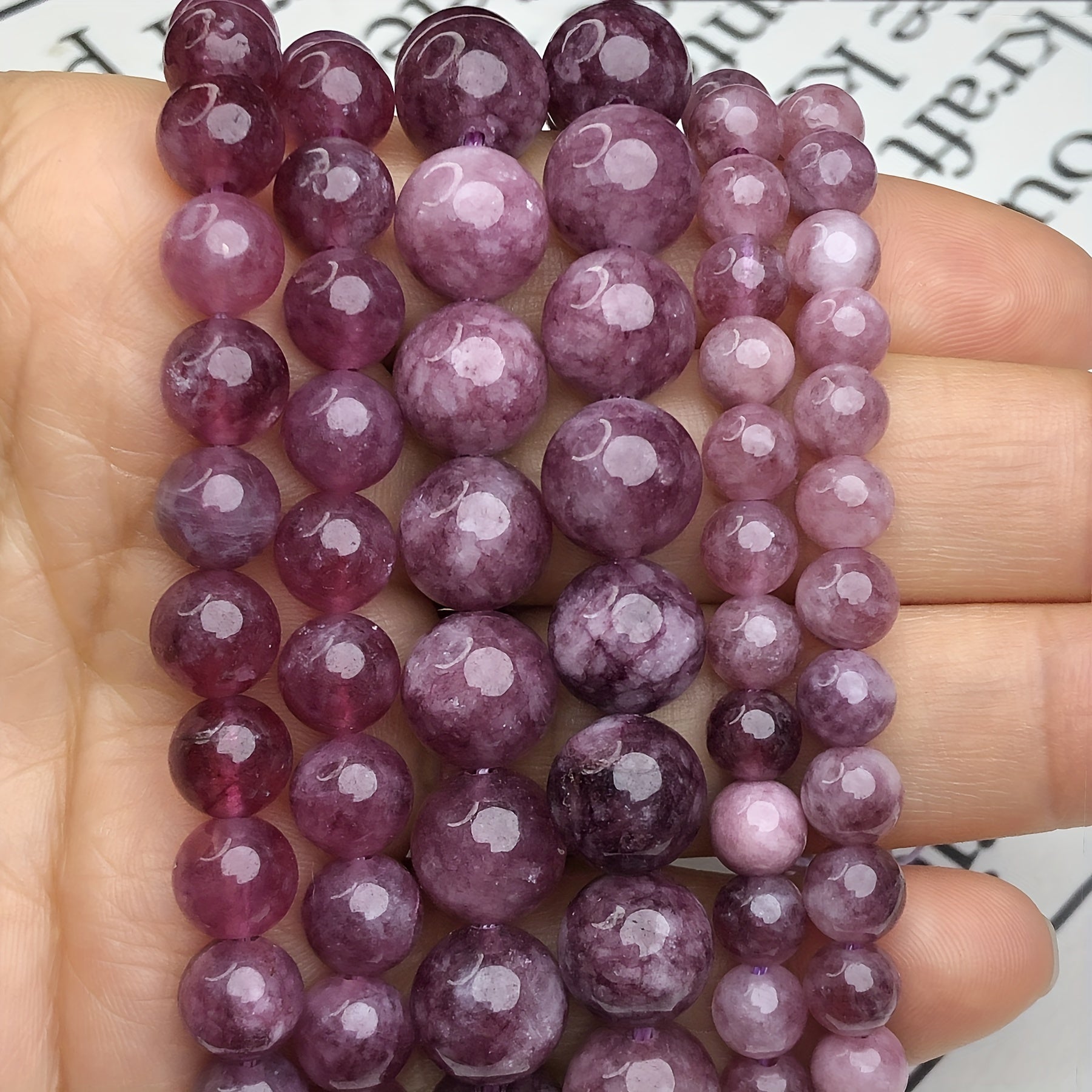 Lepidolite Stone Beads 6 8 10mm Natural Round Loose Spacer Beads Jewelry Making