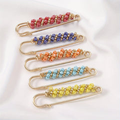 5pc Colorful Scarf Buckles Beads Brooches Sweater Shawl Clips
