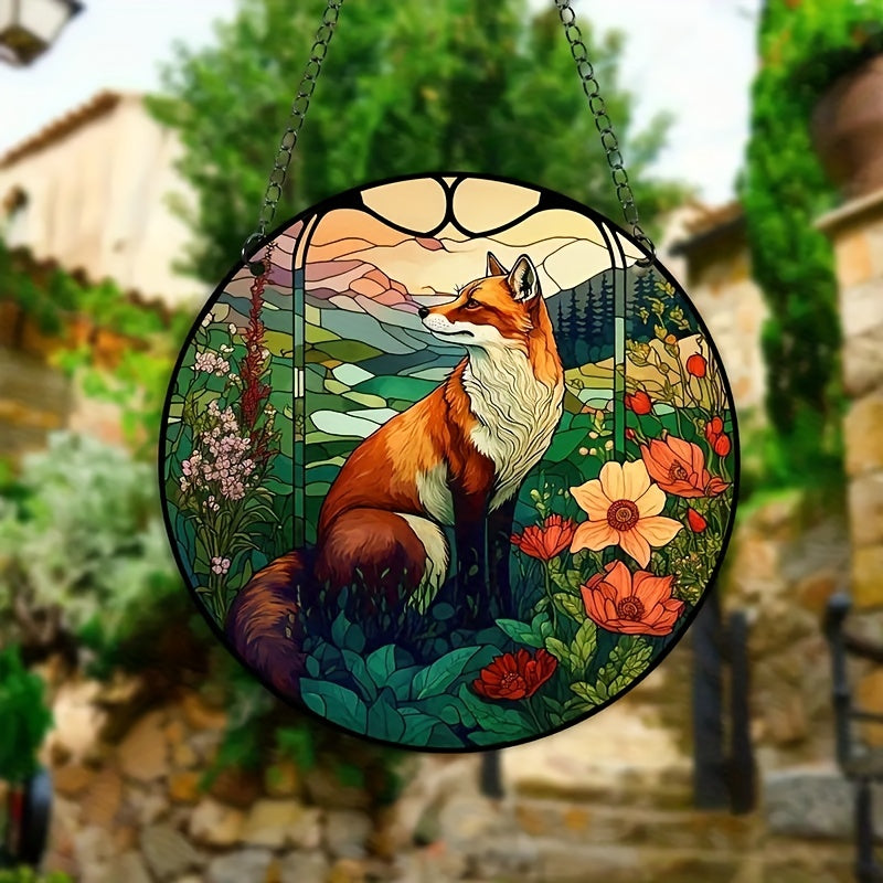 Acrylic Fox Light Catcher Window Hanging Home Garden Decoration