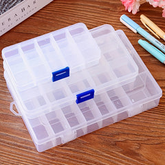 1pc Hardware Parts Sub grid Box With Lid Fixed Grid Plastic Storage Box