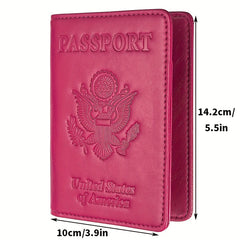 PU Leather RFID Anti theft Brush Passport Holder Classic Travel Passport Holder