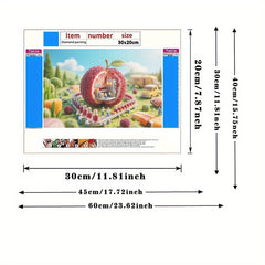 Candy Theme 5D Diamond Painting Kit with 3D Effect & Lollipops Houses Cars