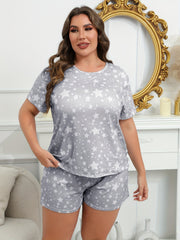  Star Print Tee & Shorts Set for Women