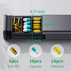 Aluminum 7-Day Travel Pill Box