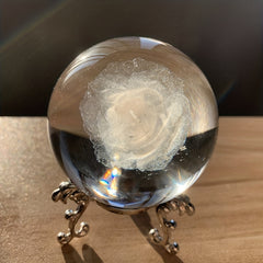 2.4 Inch Laser Rose Crystal Ball Statue Decor