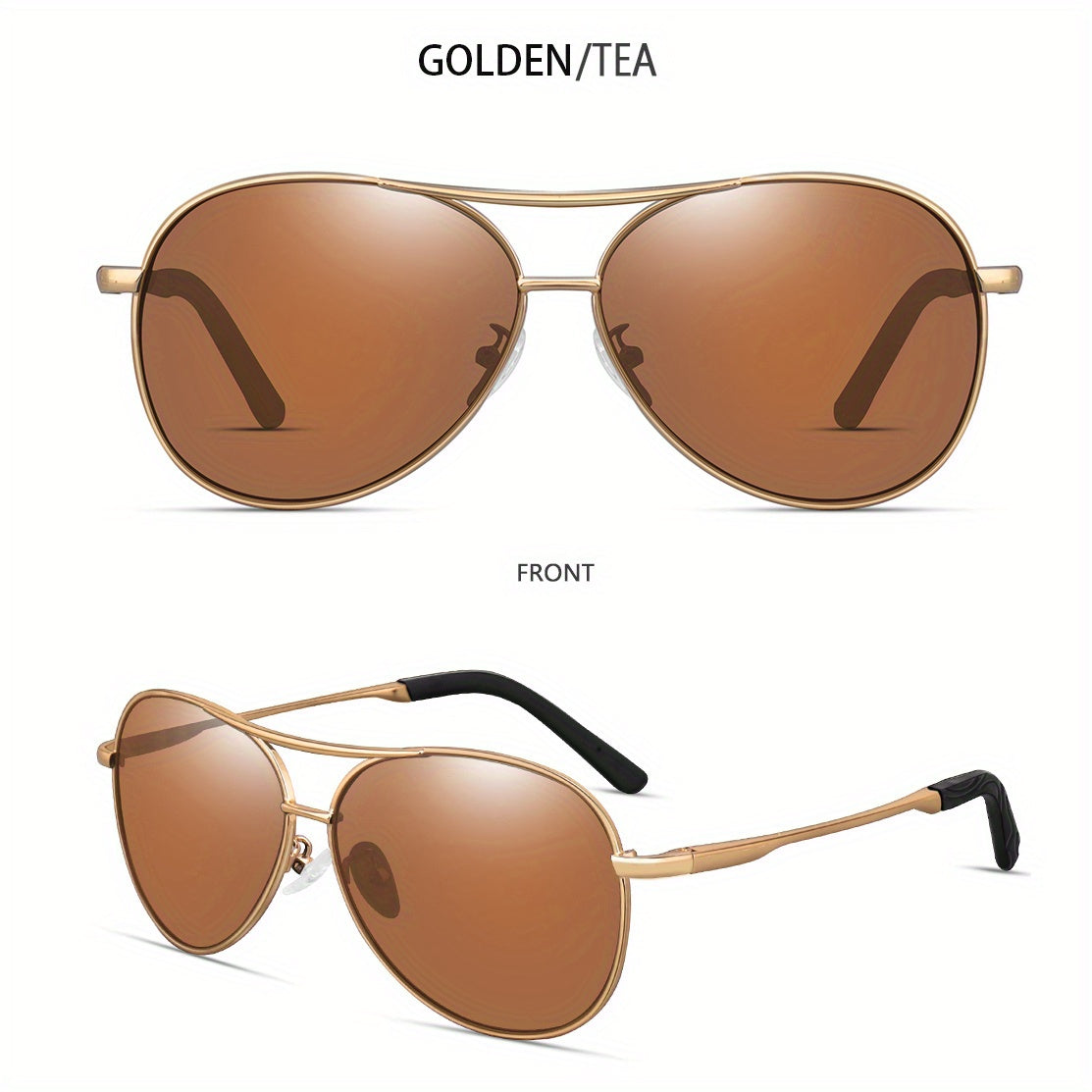 Men's Polarized Aviator Sunglasses Metal Frame