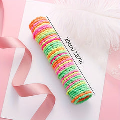 50pcs Solid Hair Tie Elastic Hair Ring Hair Rope for Ponytail Braids