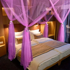 Large Mosquito Net Four Corner Bed Canopy for Bedroom Guest Room Dorm Room