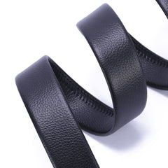 Men's Large Size Leather Belt with Automatic Buckle for Jeans