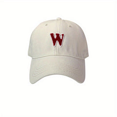 W Embroidery Baseball Cap Casual Women Sun Hat Outdoor Sunscreen Sports Hats
